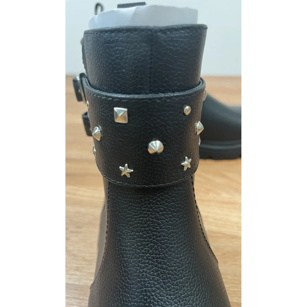 Sonoma Zoella Black Boots Ankle Booties Zip Side Youth Girls Size 5 NEW